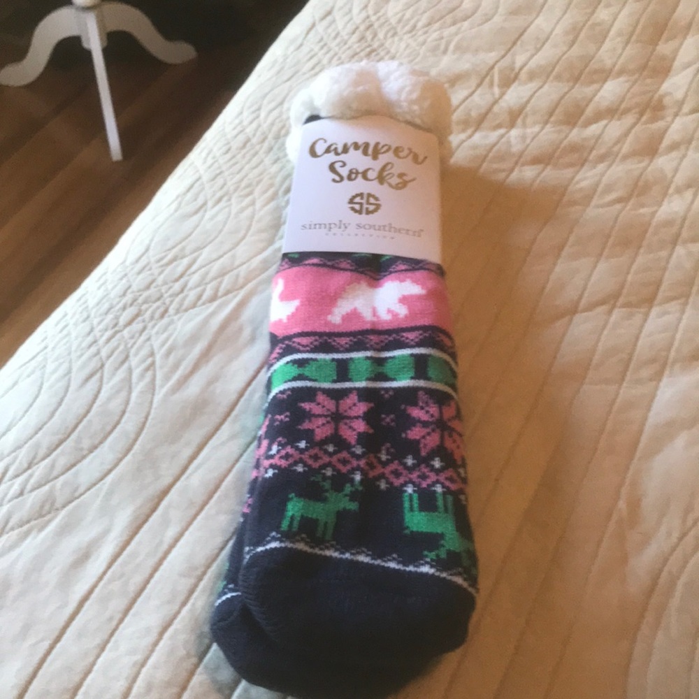 Simply Southern Camper Socks Sherpa Lined New with Tags